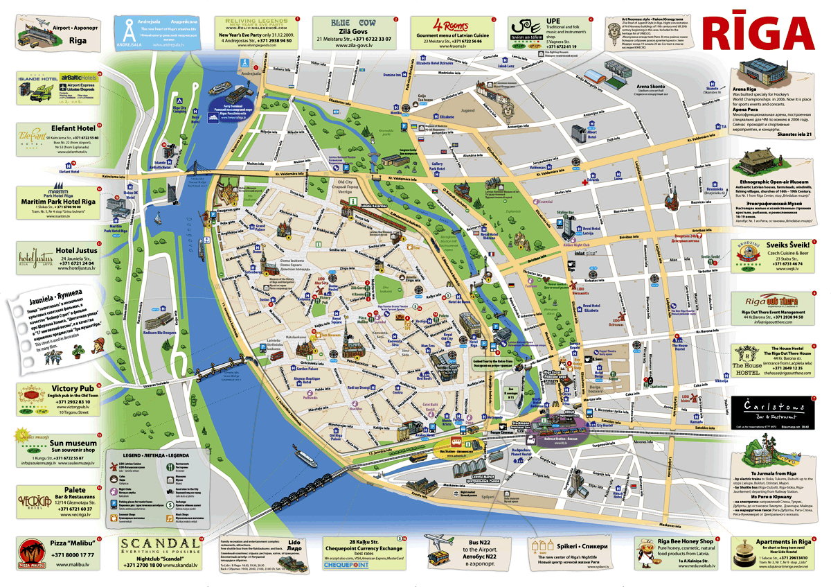 unOfficial Map of Riga and Jurmala - Riga, Latvia Guide