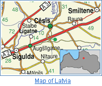 Map of Latvia, Cesis