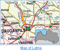 Map of Latvia, Daugavpils