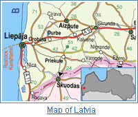 Map of Latvia, Liepaja