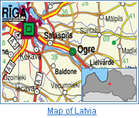 Map of Latvia, Ogre