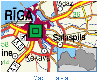 Map of Latvia, Riga