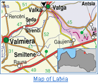 Map of Latvia, Valka, Smiltene