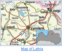 Map of Latvia, Valmiera