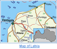 Map of Latvia, Ventspils
